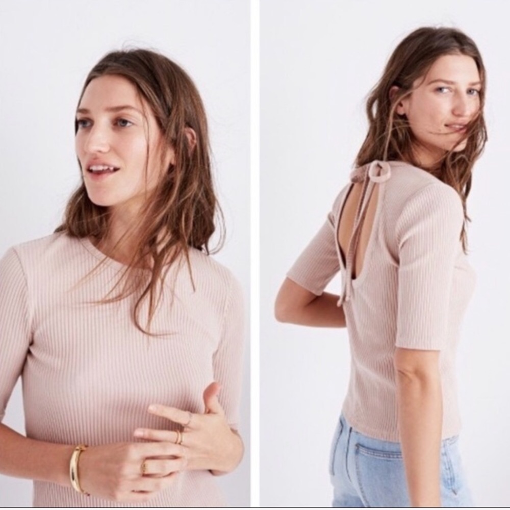 Madewell Keyhole Back Ribbed Top